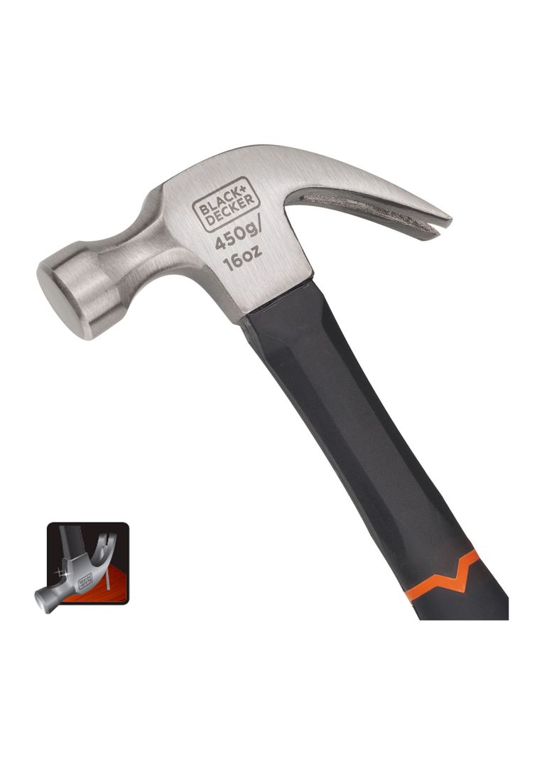 Martillo Carpintero 16oz/450g Black+Decker BDHT51396-1