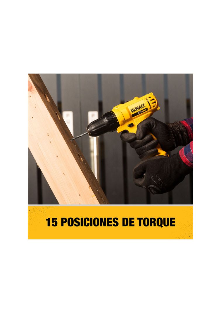 Taladro Atornillador 12V 3/8" + Caja Magnética 15Pzas DEWALT-5