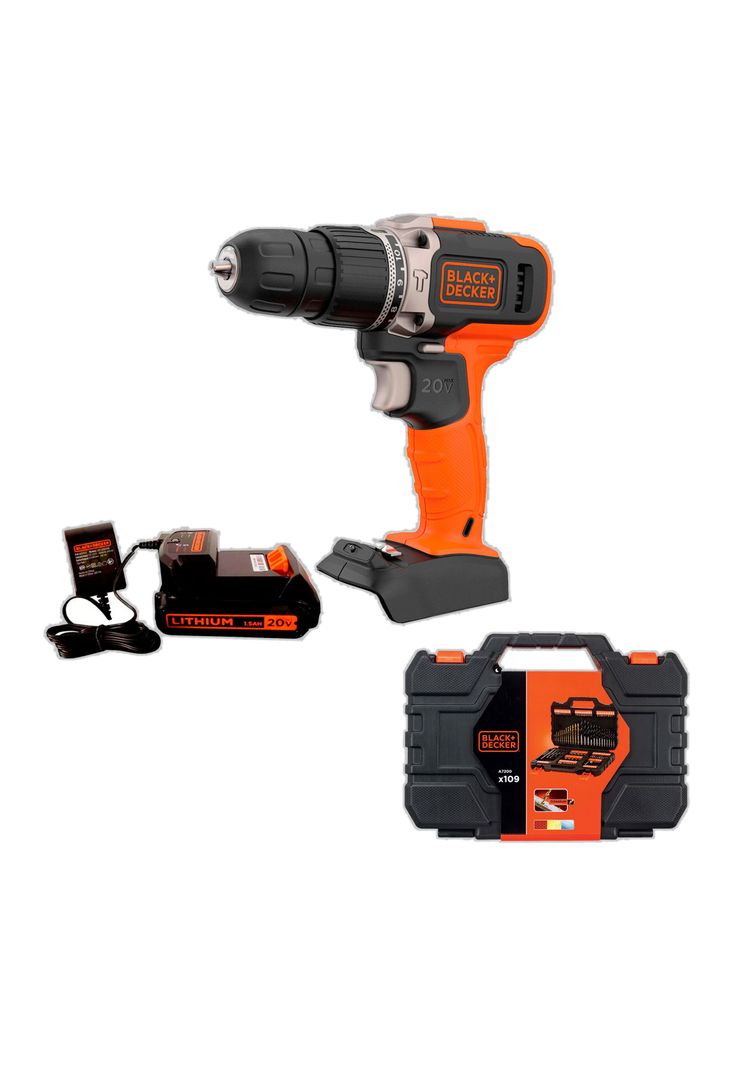 Kit Taladro Percutor 20V + Set de accesorios BLACK+DECKER-0