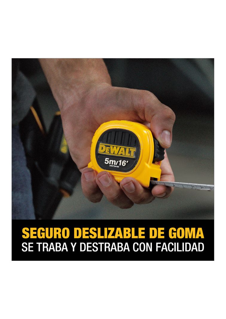 Huincha De Medir 5m/16' Diseño Compacto DEWALT DWHT34192L-5