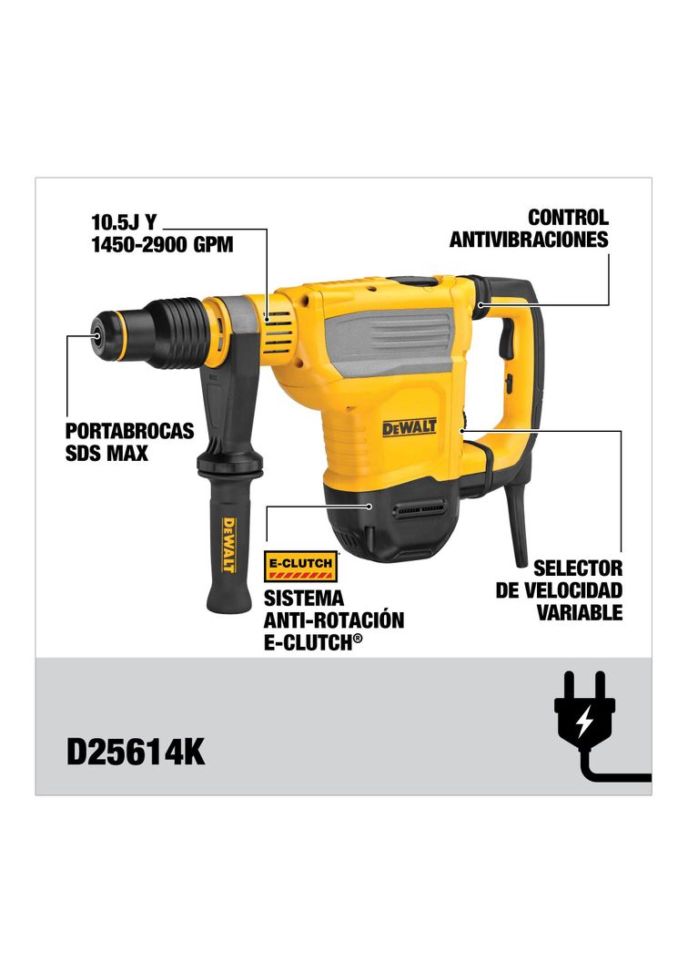 Rotomartillo SDS MAX 1-3/4' (45mm) 1350W  D25614K-B2-1