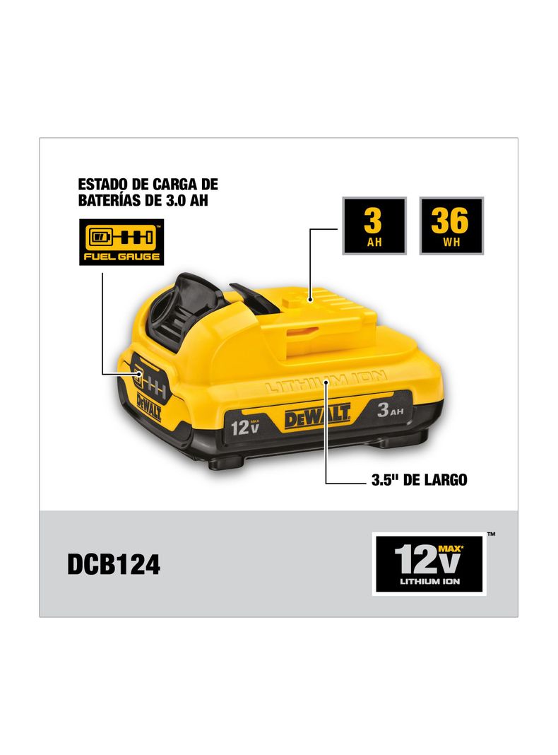 Kit 2 Baterías 12V 3Ah Ion de Litio DCB124-2B3-3