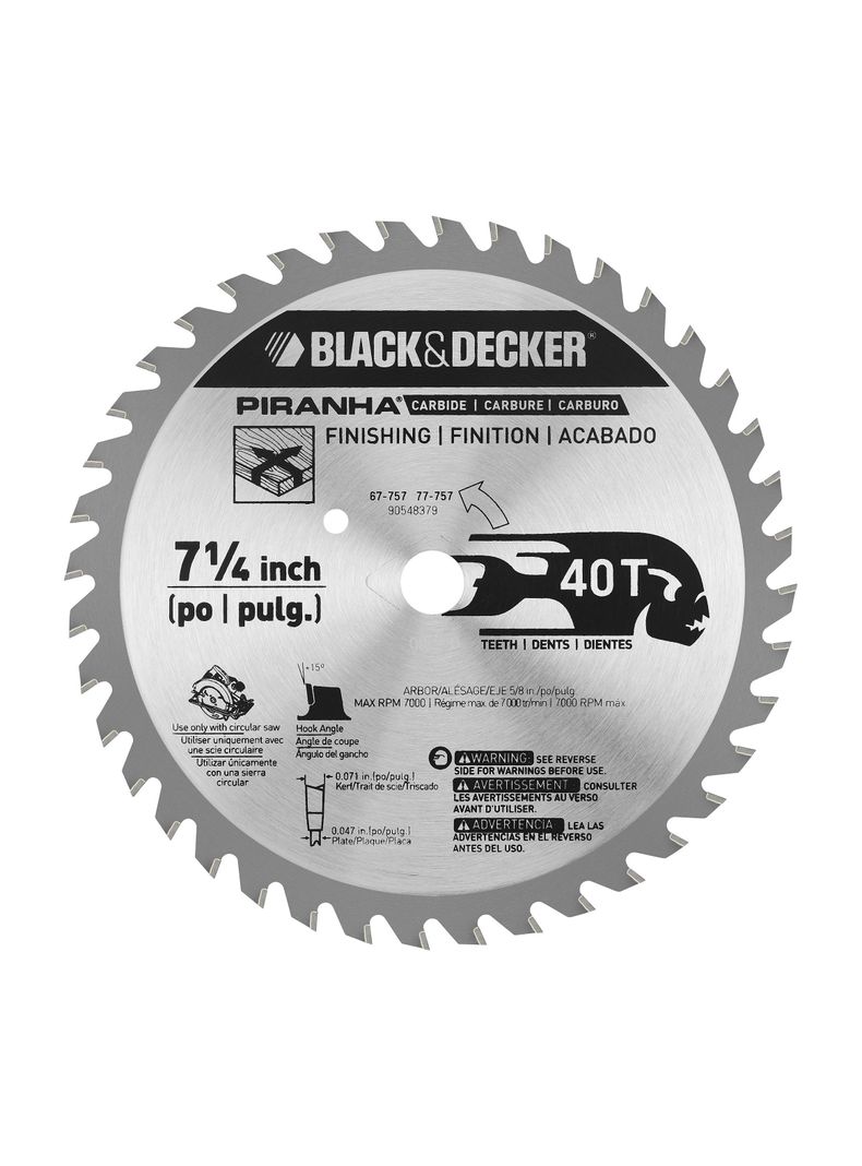 Disco de sierra 7-1/4'' 40 dientes BLACK+DECKER 77-757  PS-0