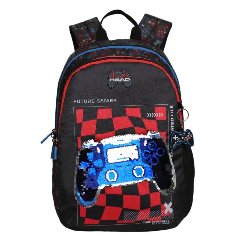 Mochila Infantil Niño Bionica Future Gamer Negro Head-1