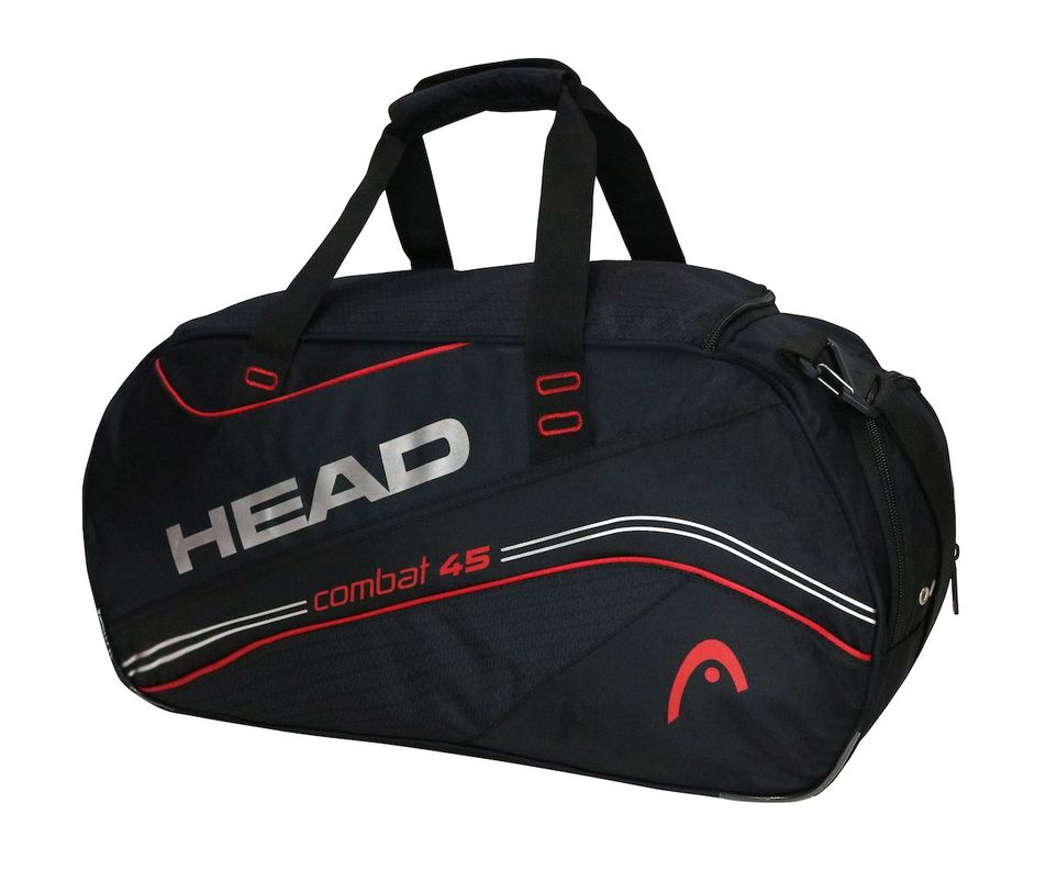 Bolso Deportivo New Combat 45 Negro Rojo Head-1