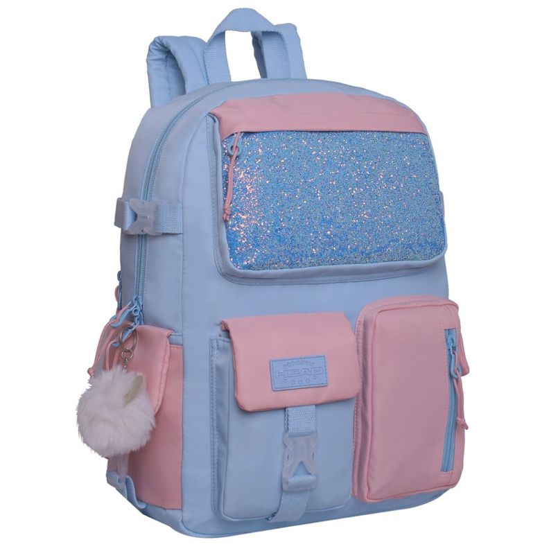 Mochila Mujer Fusion K-POP Glitter Celeste Head-0