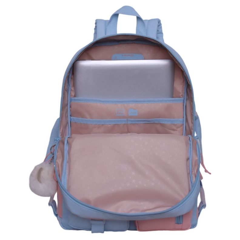 Mochila Mujer Fusion K-POP Glitter Celeste Head-2