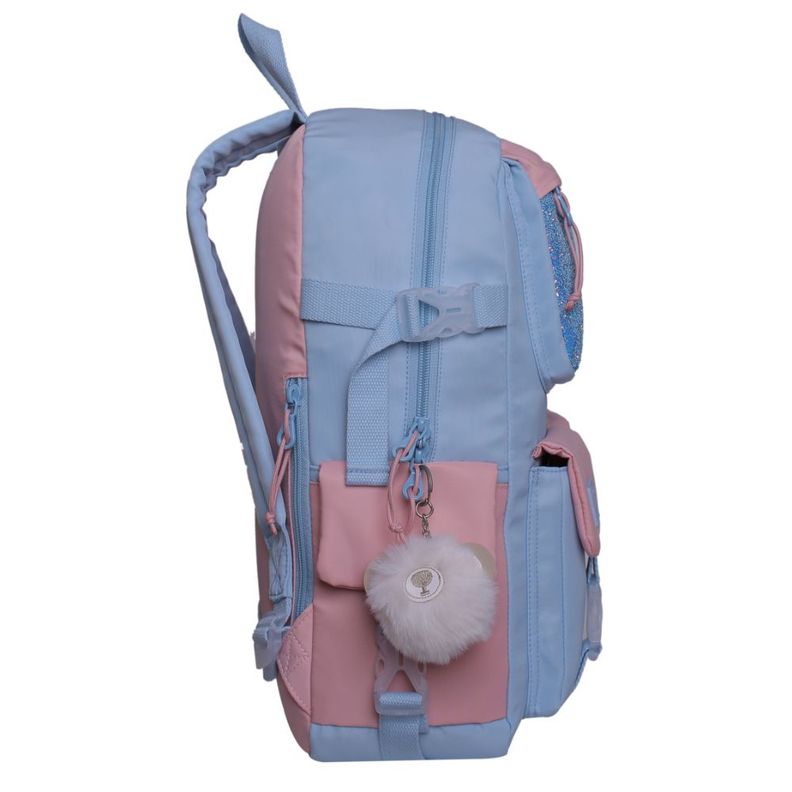 Mochila Mujer Fusion K-POP Glitter Celeste Head-4