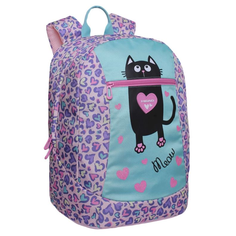 Mochila Infantil Simple Wingle Cat Corazon Rosado Head-0
