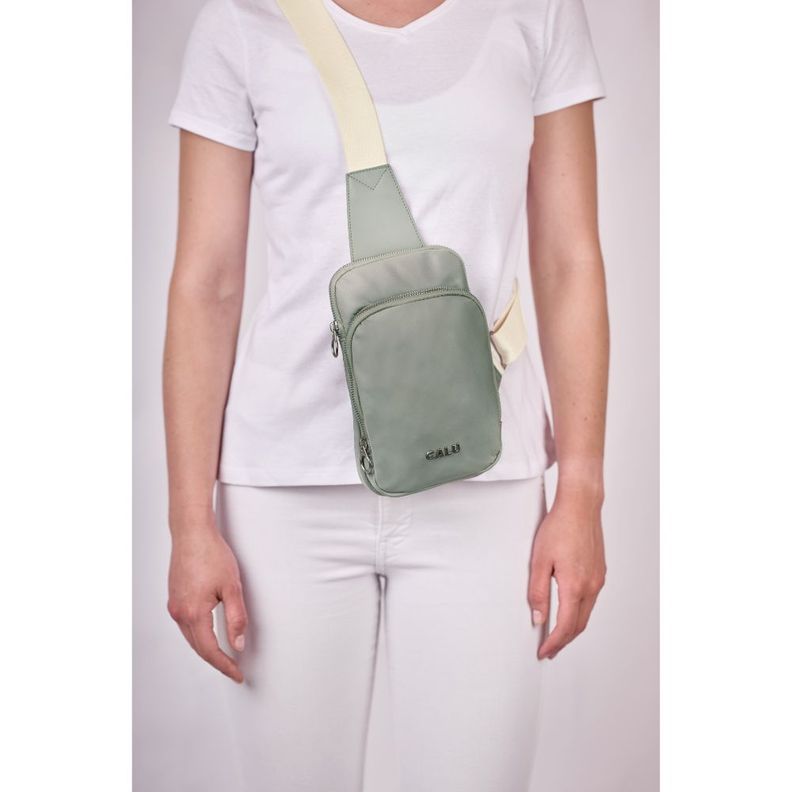Crossbody Ligero Cloe Microfibra Dusty Verde Calu-4
