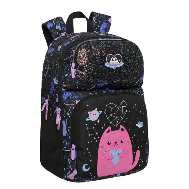 Mochila Infantil Niña Fantasy Space Cat Negro Head-0