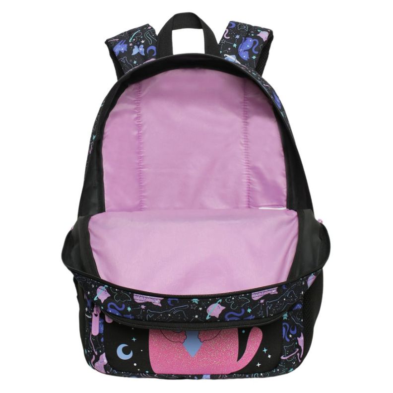 Mochila Infantil Niña Fantasy Space Cat Negro Head-2