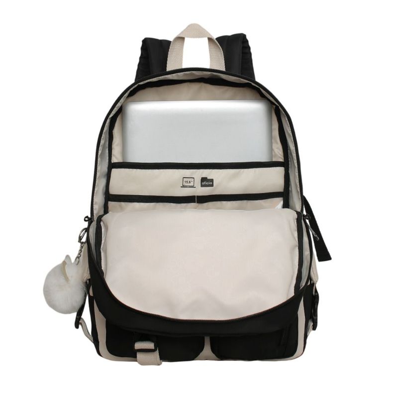 Mochila Mujer Kawaii Fusion Color Block Negro Head-2