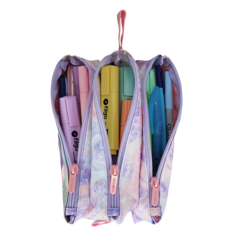 Estuche Escolar Celerio Tie Dye Heart Lila Head-2