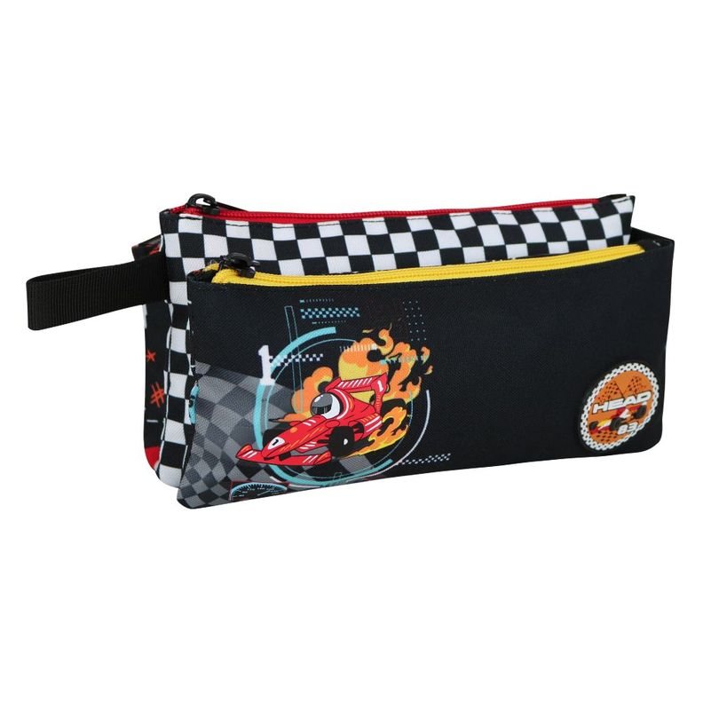 Estuche Escolar Celerio Race Car Negro Head-0