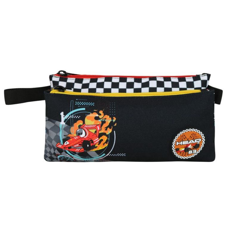 Estuche Escolar Celerio Race Car Negro Head-1