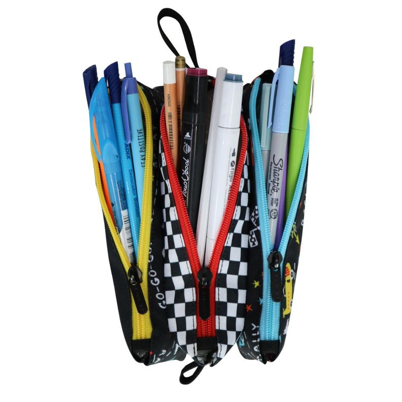 Estuche Escolar Celerio Race Car Negro Head-2