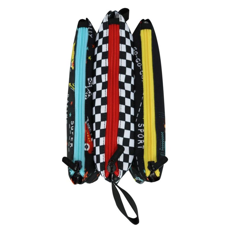 Estuche Escolar Celerio Race Car Negro Head-4
