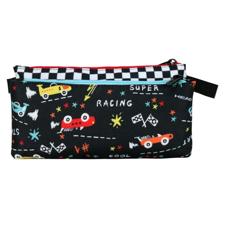 Estuche Escolar Celerio Race Car Negro Head-5