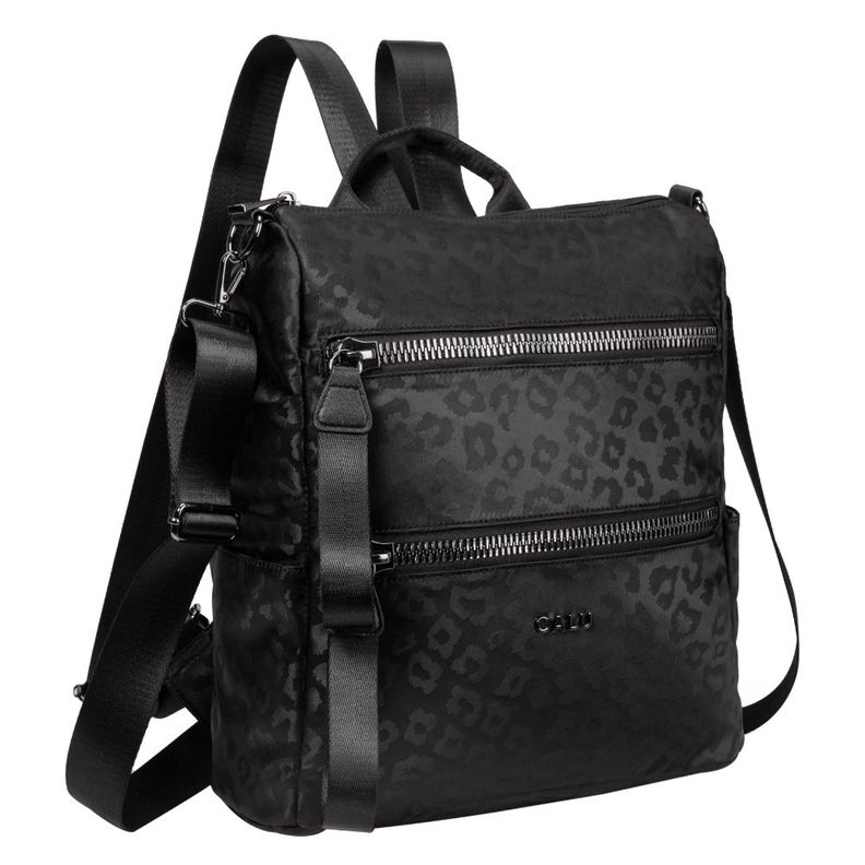 Mochila Cartera Belen Leopardo Negro Calu-0