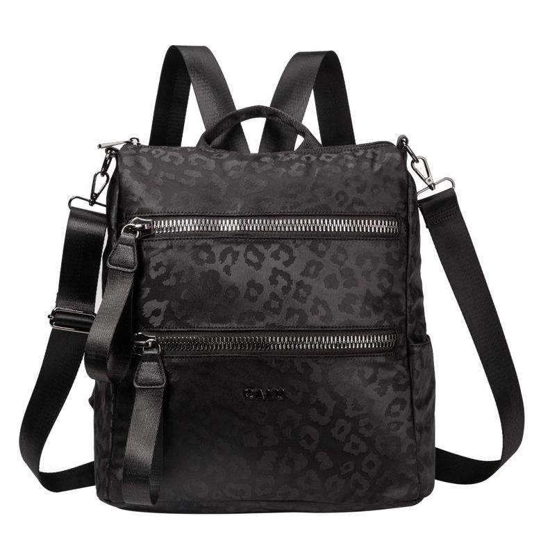Mochila Cartera Belen Leopardo Negro Calu-1