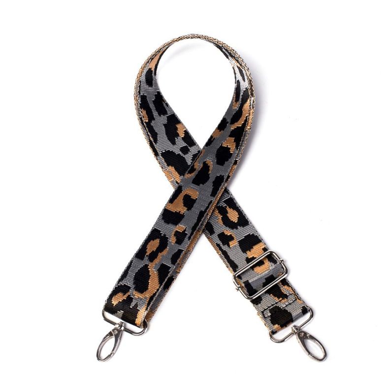 Correa Strap Cartera Fresno Leopardo Gris Calu-0