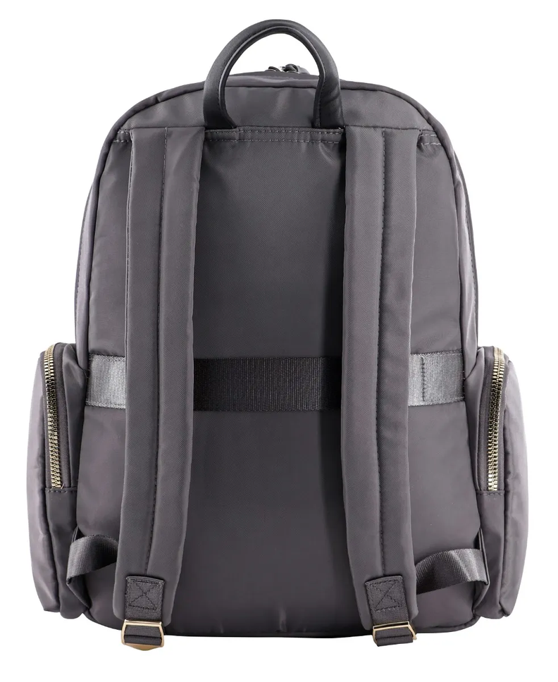 Mochila Gold Ejecutiva Tachas Gris Mujer Head-4