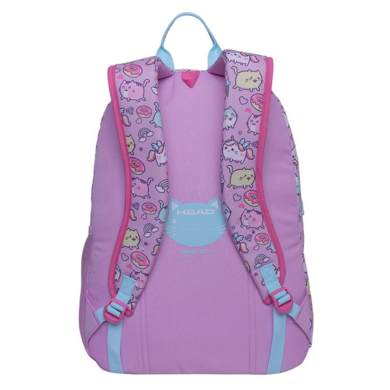 Mochila Infantil Sunny Kawai Cat Lila Head-4