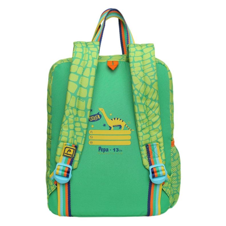 Mochila Infantil Niño Pepa Dino Volcan Verde Head-4