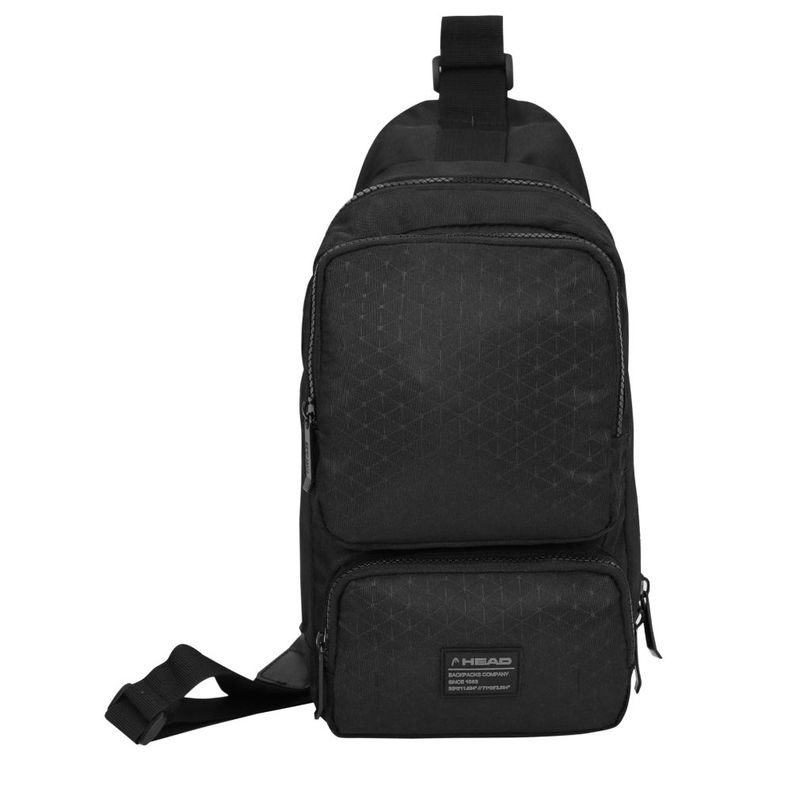 Mochila Crossbody Judo Rombos Negro Head-1