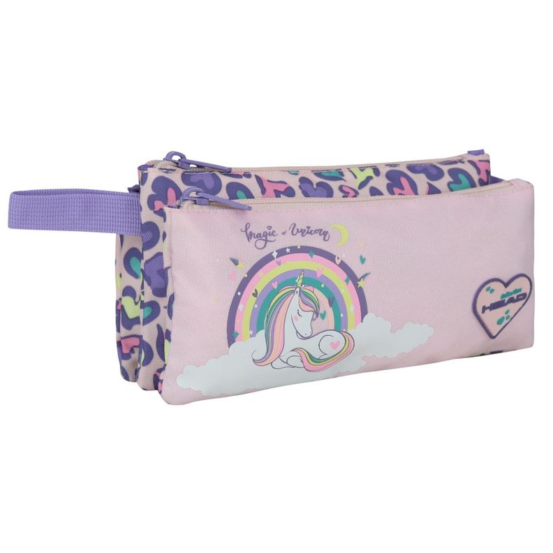 Estuche Escolar Celerio Unicornio Corazon Rosado Head-0