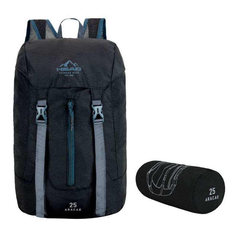 Mochila Outdoor Camping Aracar 25 Negro Petroleo Head-0