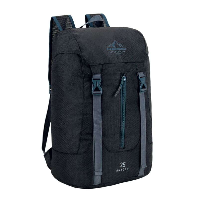 Mochila Outdoor Camping Aracar 25 Negro Petroleo Head-1
