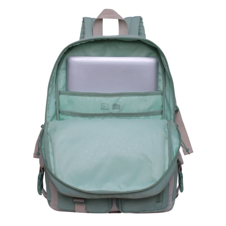 Mochila Mujer Escalede Color Block Menta Head-2