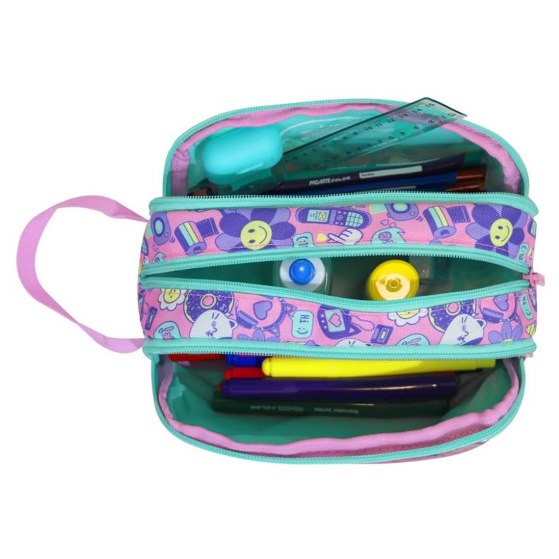 Estuche Infantil Mujer Atos Emoticones Rosado Head-3