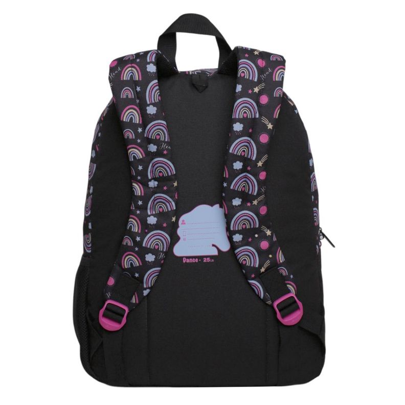 Mochila Infantil Mujer Dance Unicornio Arcoiris Negro Head-3