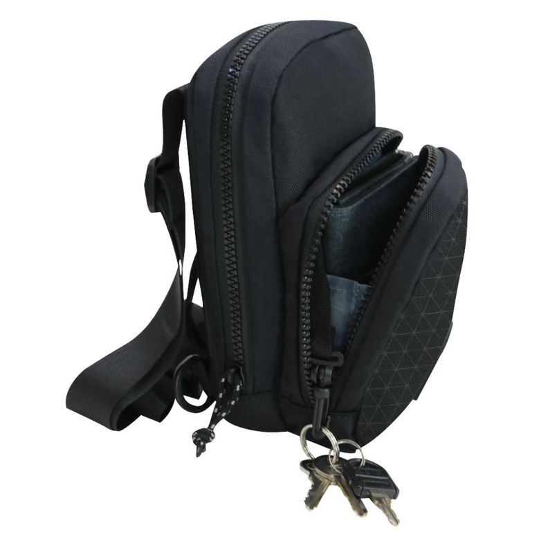 Bolso Porta Documentos Vip Rombos Negro Head-3