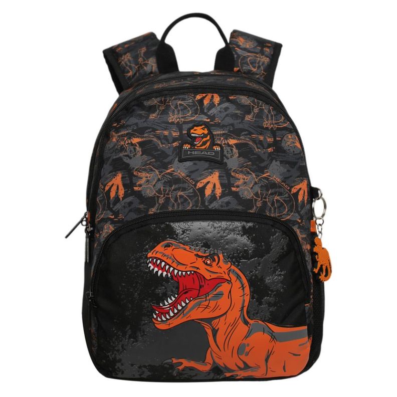 Mochila Infantil Niño Gum Camo Dino Naranjo Head-1