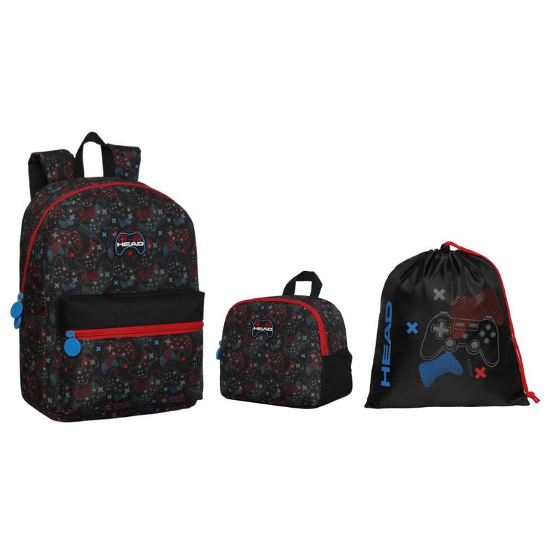Pack Kids Escolar Future Gamer Negro Head-0
