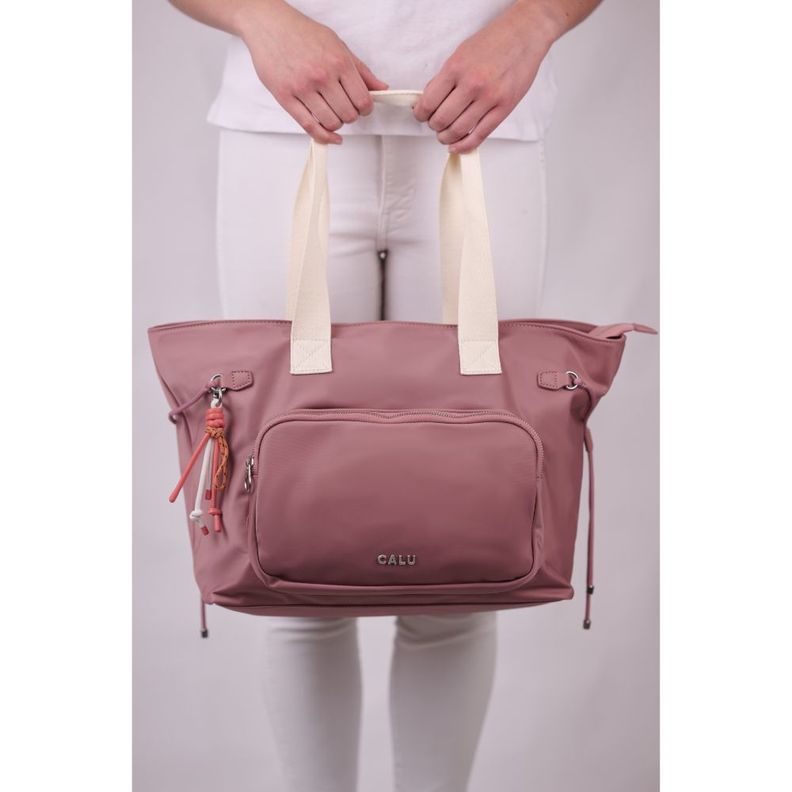 Cartera Tote Amplia Ginger Palo rosa Calu-6