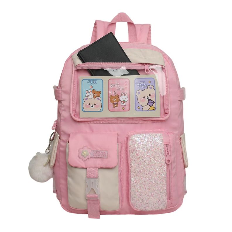 Mochila Mujer Kawaii Fusion Glitter Rosado Head-1