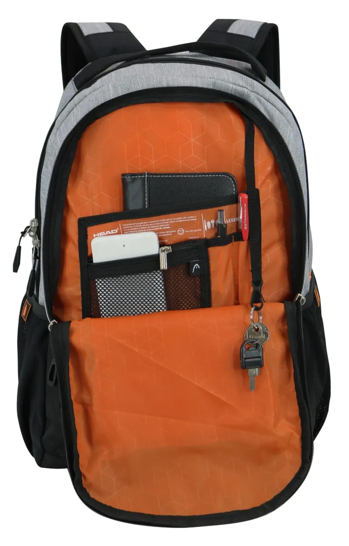 Mochila Porta Laptop Legend Gris Claro Melange Head-2