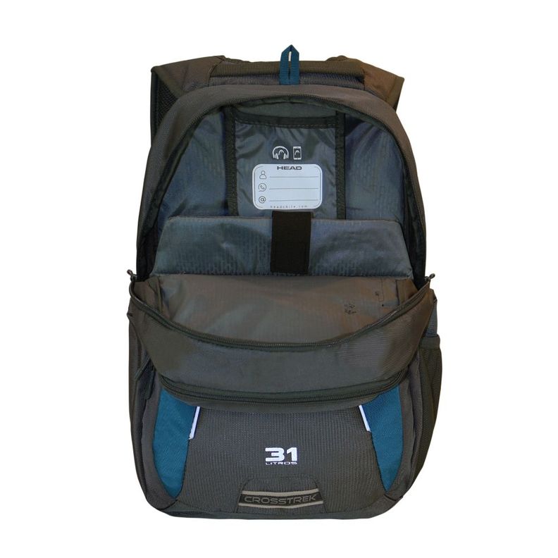 Mochila Porta Laptop Crosstrek New Gris Turquesa Head-3