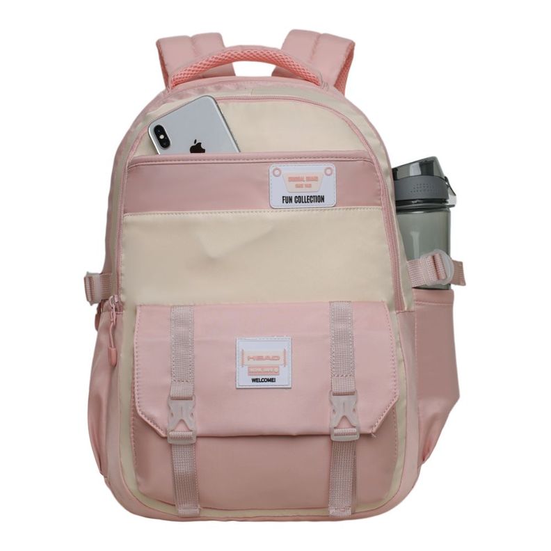 Mochila Mujer Kawaii Venza Color Block Rosado Head-1