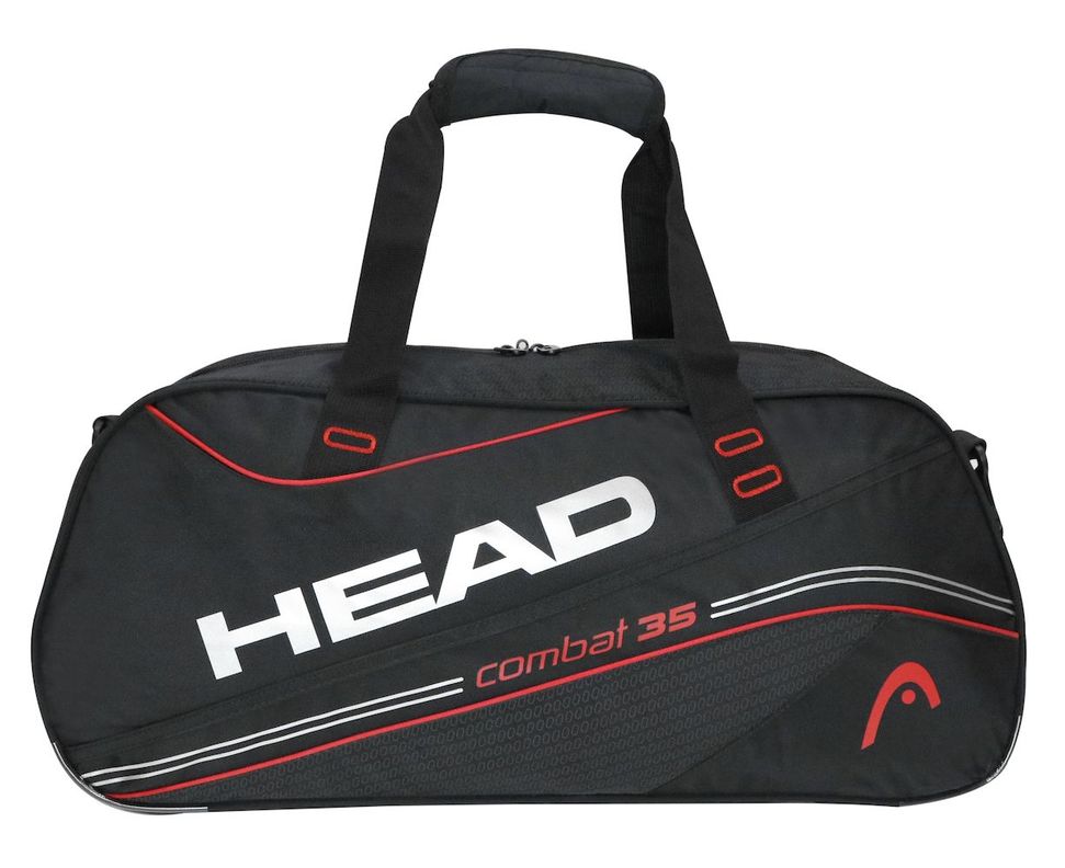 Bolso Deportivo New Combat 35 Negro Rojo Head-1