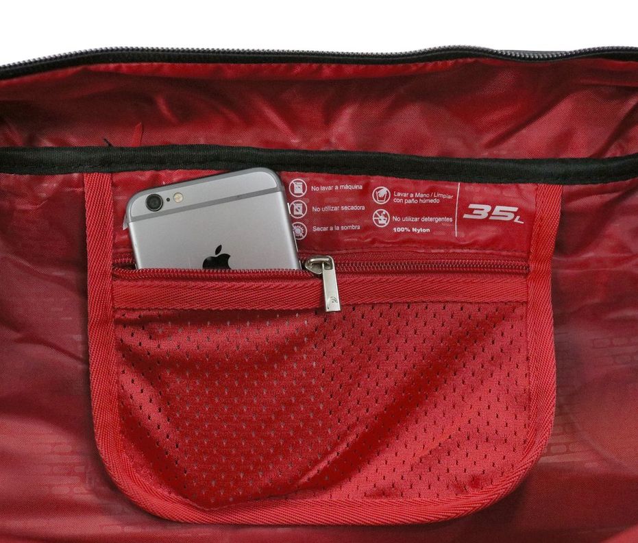 Bolso Deportivo New Combat 35 Negro Rojo Head-2
