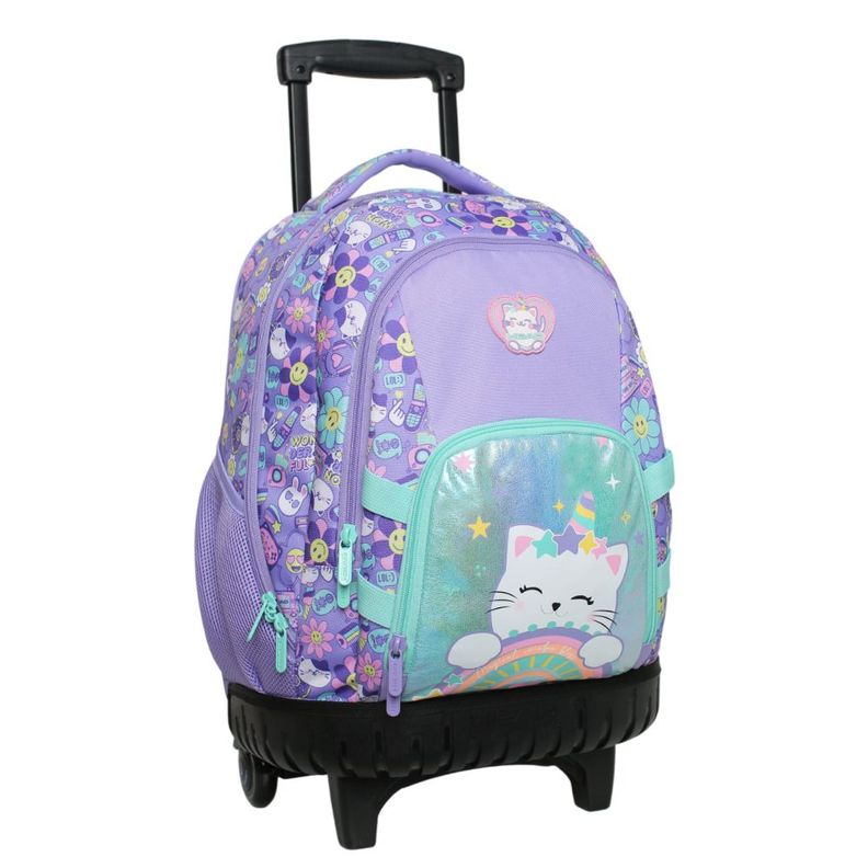 Mochila Infantil Carro New Kodiac Emoticones Lila Head-0