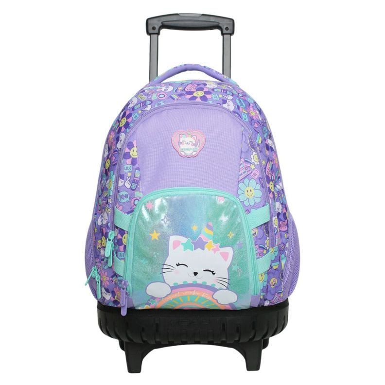 Mochila Infantil Carro New Kodiac Emoticones Lila Head-1