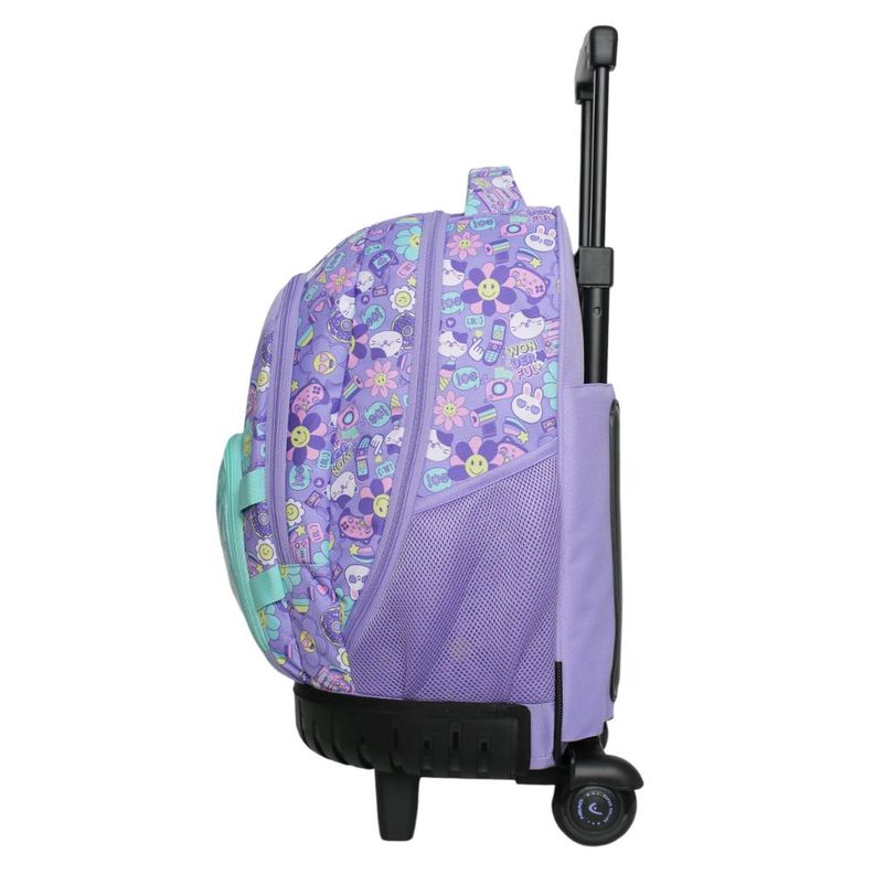 Mochila Infantil Carro New Kodiac Emoticones Lila Head-4