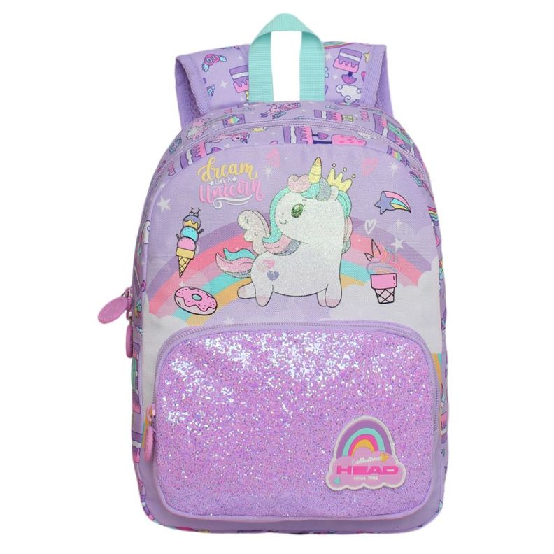Mochila Infantil Niña Pop Unicornio Lila Head-1